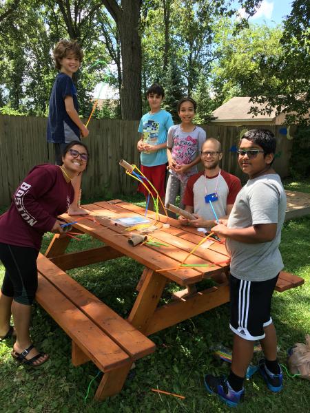 Children and teachers at virtues summer camp